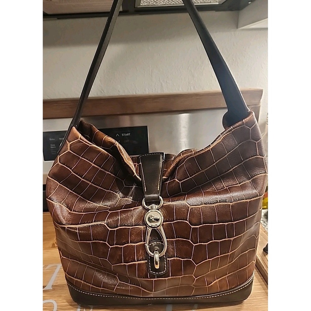 Dooney‎ & Bourke Croc Embossed Leather Shoulder/Handbag
